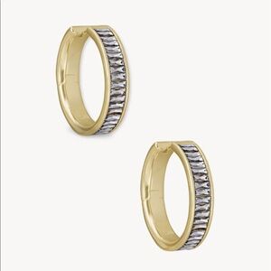 Kendra Scott Jack Gold Hoop Earrings in White Crystal